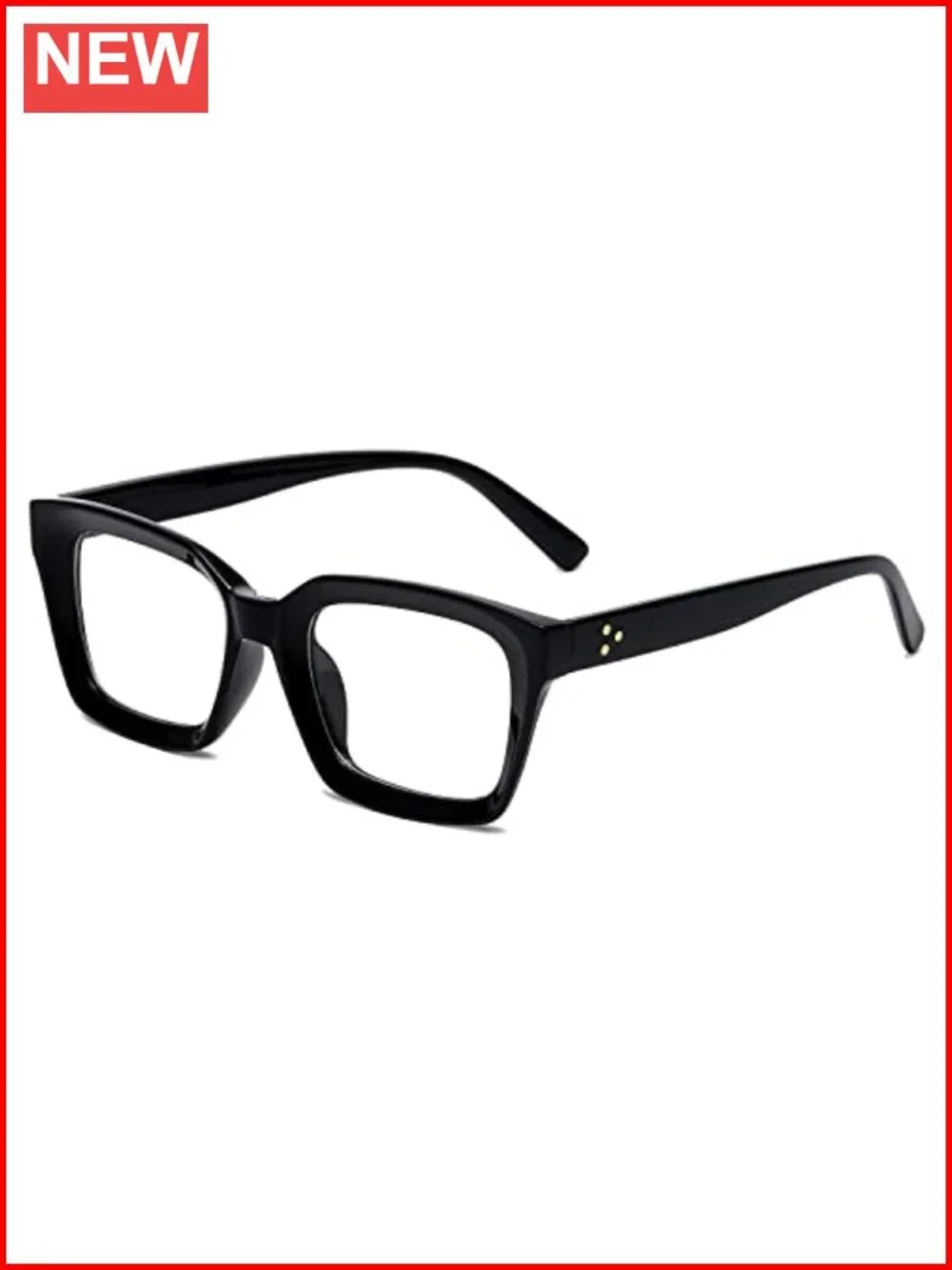 Classic Square Clear Lens Glasses TR Material Spring Hinges